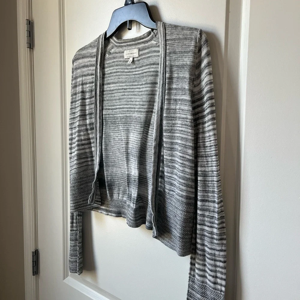 Lucky Brand gray striped cardigan size XS - Picture 5 of 6